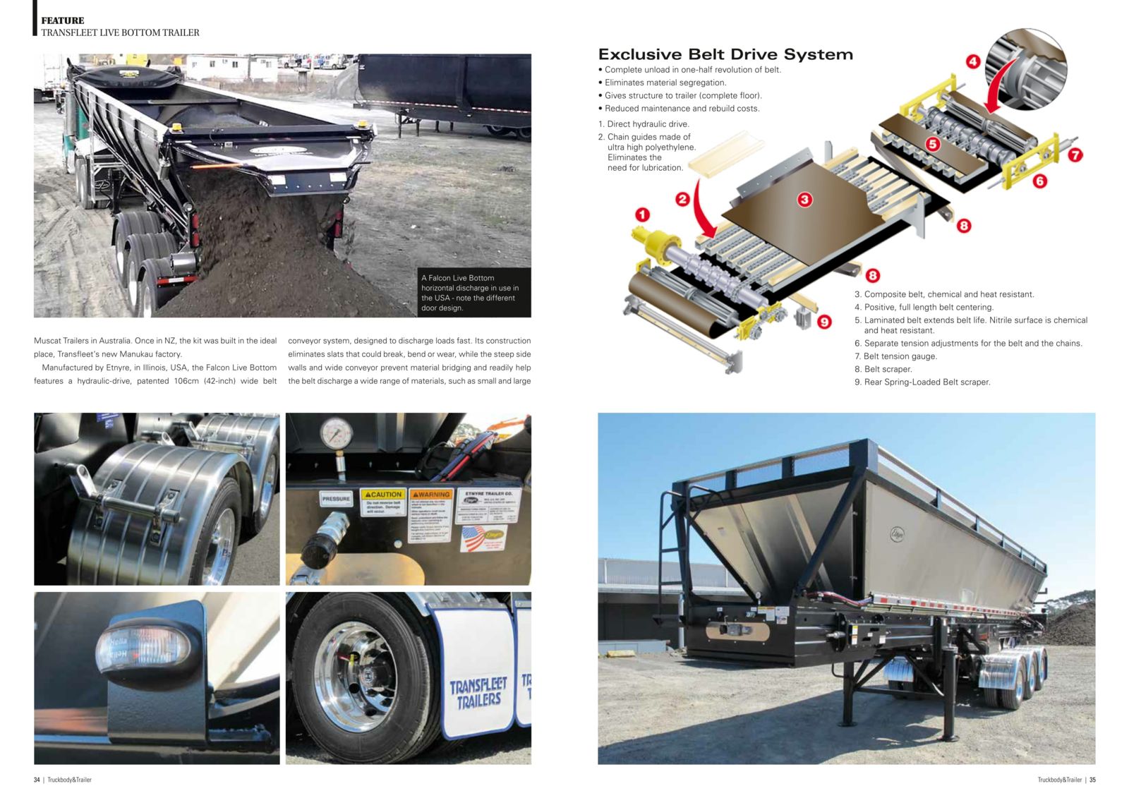 Transfleet Trailers Etnyre Falcon Live Bottom Trailers and Truck Bodies